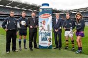 7 May 2014; Glanbia Consumer Products today announced the details of its new partnership with the GAA/GPA to promote the new Avonmore Protein Milk. In attendance at the announcement are Michael McArdle, third from left, Commercial Director Glanbia Consumer Foods, and Ard Stiúrthóir of the GAA Páraic Duffy, third from right, with 2014 Avonmore Ambassadors, from left, Kilkenny hurler Jackie Tyrrell, Dublin footballer Paul Mannion, Kilkenny hurler Tommy Walsh and Wexford camogie player Mags D'Arcy. Croke Park, Dublin. Picture credit: Barry Cregg / SPORTSFILE
