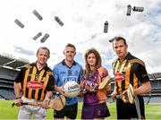 7 May 2014; Glanbia Consumer Products today announced the details of its new partnership with the GAA/GPA to promote the new Avonmore Protein Milk. In attendance at the announcement are 2014 Avonmore Ambassadors, from left, Kilkenny hurler Tommy Walsh, Dublin footballer Paul Mannion, Wexford camogie player Mags D'Arcy and Kilkenny hurler Jackie Tyrrell. Croke Park, Dublin. Picture credit: Barry Cregg / SPORTSFILE