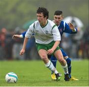 5 May 2014; Robbie Buckley, Evergreen FC, in action against Ryan Gilmartin, Nenagh AFC. FAI Umbro Youth Cup Final, Evergreen FC v Nenagh AFC, The Prince Grounds, Castlecomer, Kilkenny. Picture credit: Matt Browne / SPORTSFILE