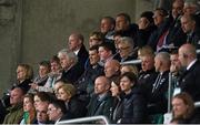 7 May 2014; Republic of Ireland assistant manager Roy Keane and former FAI President Milo Corcoran in attendance at the game. FIFA Women's World Cup Qualifier, Republic of Ireland v Russia, Tallaght Stadium, Tallaght, Co. Dublin. Picture credit: Stephen McCarthy / SPORTSFILE