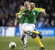 1 March 2006; Damien Duff, Republic of Ireland, is tackled by Christoffer Andersson, Sweden. International Friendly, Republic of Ireland v Sweden, Lansdowne Road, Dublin. Picture credit: Pat Murphy / SPORTSFILE