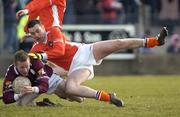 5 March 2006; Michael Comer, Galway, in action against Oisin McConville, Armagh. Allianz National Football League, Division 1B, Round 3, Armagh v Galway, St. Oliver Plunkett Park, Crossmaglen, Co. Armagh. Picture credit: Damien Eagers / SPORTSFILE