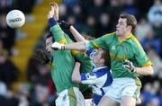 5 March 2006; Nigel Crawford, right, and Anthony Moyles, Meath, in action against Padraig Clancy, Laois. Allianz National Football League, Division 1B, Round 3, Meath v Laois, Pairc Tailteann, Navan, Co. Meath. Picture credit: David Maher / SPORTSFILE