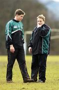 7 March 2006; Head coach Eddie O'Sullivan with out-half Ronan O'Gara during Ireland rugby squad training. St. Gerard's School, Bray, Co. Wicklow. Picture credit: Brendan Moran / SPORTSFILE