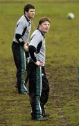 7 March 2006; Centres Brian O'Driscoll and Gordon D'Arcy during Ireland rugby squad training. St. Gerard's School, Bray, Co. Wicklow. Picture credit: Brendan Moran / SPORTSFILE
