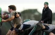 7 March 2006; Lock Paul O'Connell watches as the pack prepare to engage a scrum during Ireland rugby squad training. St. Gerard's School, Bray, Co. Wicklow. Picture credit: Brendan Moran / SPORTSFILE