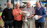 8 May 2014; Members of the All-Ireland Football winning Dublin team of 1974, from left, Bobby Doyle, Leslie Deegan, Paddy Cullen and Anton O'Toole with the Sam Maguire in attendance at a 40th anniversary reception hosted by the Dublin Airport Authority. Dublin Airport, Dublin. Picture credit: Stephen McCarthy / SPORTSFILE