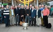 8 May 2014; Members of the All-Ireland Football winning Dublin team of 1974 with the Sam Maguire Cup in attendance at a 40th anniversary reception hosted by the Dublin Airport Authority. Dublin Airport, Dublin. Picture credit: Stephen McCarthy / SPORTSFILE