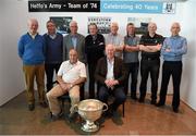 8 May 2014; Members of All-Ireland Football winning Dublin team of 1974 with the Sam Maguire Cup at a 40th anniversary reception hosted by the Dublin Airport Authority. Dublin Airport, Dublin. Picture credit: Stephen McCarthy / SPORTSFILE