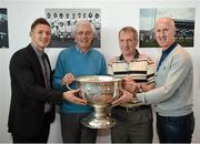 8 May 2014; Bernard Brogan Snr, second from left, and John Corcoran of the All-Ireland Football winning Dublin team of 1974 with current Dublin footballer Paul Flynn, left, and member of the All-Ireland Football winning Dublin team of 1995 Paul Clarke, right, at a 40th anniversary reception hosted by the Dublin Airport Authority. Dublin Airport, Dublin. Picture credit: Stephen McCarthy / SPORTSFILE