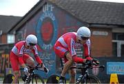 9 May 2014; Team Katusha compete during stage 1 of the Giro d'Italia 2014. Belfast, Co. Antrim. Picture credit: Ramsey Cardy / SPORTSFILE