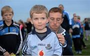 9 May 2014; Daniel Doyle, age 5, from Artane, has his jersey signed by Dublin hurler Johnny McCaffrey during a Dublin GAA open night. Parnells GAA Club, Coolock, Co. Dublin. Picture credit: Piaras Ó Mídheach / SPORTSFILE