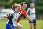 10 May 2014; Hannah Landers, Waterford, in action against Sarah Marley, Armagh. TESCO Ladies National Football League Division 3 Final, Armagh v Waterford, Parnell Park, Dublin. Picture credit: Barry Cregg / SPORTSFILE