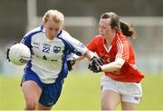 10 May 2014; Hannah Landers, Waterford, in action against Sarah Marley, Armagh. TESCO Ladies National Football League Division 3 Final, Armagh v Waterford, Parnell Park, Dublin. Picture credit: Barry Cregg / SPORTSFILE