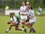10 May 2014; Fiona Claffey, Westmeath, in action against Sinéad Burke, Galway. TESCO Ladies National Football League Division 2 Final, Galway v Westmeath, Parnell Park, Dublin. Picture credit: Barry Cregg / SPORTSFILE
