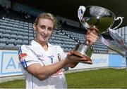 10 May 2014; Galway captain Sinéad Burke with the cup after the game. TESCO Ladies National Football League Division 2 Final, Galway v Westmeath, Parnell Park, Dublin. Picture credit: Barry Cregg / SPORTSFILE
