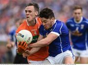 29 May 2016; Mark Shields of Armagh in action against Conor Moynagh of Cavan in the Ulster GAA Football Senior Championship quarter-final between Cavan and Armagh at Kingspan Breffni Park, Cavan. Photo by Oliver McVeigh/Sportsfile