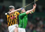 12 March 2006; Brian Begley, Limerick, in action against Jackie Tyrrell, Kilkenny. Allianz National Hurling League, Division 1B, Round 3, Limerick v Kilkenny, Gaelic Grounds, Limerick. Picture credit: Kieran Clancy / SPORTSFILE