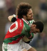 12 March 2006; Mark Little, Fermanagh, in action against Billy Joe Padden, Mayo. Allianz National Football League, Division 1A, Round 4, Mayo v Fermanagh, McHale Park, Castlebar, Co. Mayo. Picture credit: David Maher / SPORTSFILE