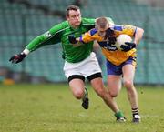 12 March 2006; Jason Stokes, Limerick, in action against Ger Quinlan, Clare. Allianz National Football League, Division 2A, Round 4, Limerick v Clare, Gaelic Grounds, Limerick. Picture credit: Kieran Clancy / SPORTSFILE