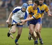 12 March 2006; Michael Walsh, Waterford, in action against Diarmuid McMahon, Clare. Allianz National Hurling League, Division 1A, Round 3, Waterford v Clare, Fraher Field, Dungarvan, Co. Waterford. Picture credit: Matt Browne / SPORTSFILE