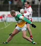 12 March 2006; Brian Meenan, Tyrone, in action against Alan McNamee. Allianz National Football League, Division 1A, Round 4, Offaly v Tyrone, O'Connor Park, Tullamore, Co. Offaly. Picture credit: Oliver McVeigh / SPORTSFILE