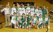 13 March 2006; St. Aidans Cootehill celebrate victory. Schools League Basketball Finals, Boys U16B Final, Colaiste Eoin v St. Aidans Cootehill, National Basketball Arena, Tallaght, Dublin. Picture credit: Damien Eagers / SPORTSFILE