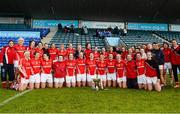 10 May 2014; The Cork team celebrate victory with the cup. TESCO Ladies National Football League Division 1 Final, Cork v Dublin, Parnell Park, Dublin. Picture credit: Barry Cregg / SPORTSFILE