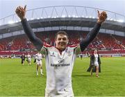 10 May 2014; Sean Doyle, Ulster, celebrates after victory over Munster. Celtic League 2013/14, Round 22, Munster v Ulster, Thomond Park, Limerick. Picture credit: Diarmuid Greene / SPORTSFILE