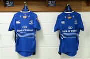 10 May 2014; The jersey of Leinster's Brian O'Driscoll  and Gordon D'Arcy hang in the dressing room before the game. Celtic League 2013/14, Round 22, Leinster v Edinburgh, RDS, Ballsbridge, Dublin. Picture credit: Brendan Moran / SPORTSFILE