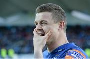10 May 2014; Leinster's Brian O'Driscoll reacts after the game. Celtic League 2013/14, Round 22, Leinster v Edinburgh, RDS, Ballsbridge, Dublin. Picture credit: Brendan Moran / SPORTSFILE