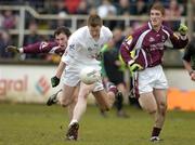 12 March 2006; Karl Ennis, Kildare, in action against Diarmuid Blake, left, and Kieran Fitzgerald, Galway. Allianz National Football League, Division 1B, Round 4, Kildare v Galway, St. Conleth's Park, Newbridge, Co. Kildare. Picture credit: Pat Murphy / SPORTSFILE