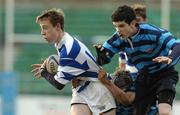 14 March 2006; Calum Rowden, Blackrock, in action against Gerald Barry and Daniel King, right, Castleknock. Leinster Schools Junior Cup, Semi-Final, Blackrock v Castleknock, Donnybrook, Dublin. Picture credit: David Levingstone / SPORTSFILE