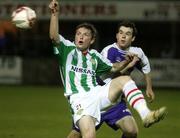 14 March 2006; Denis Behan, Cork City, in action against Adam McMinn, Dungannon Swifts. Setanta Cup, Group 1, Dungannon Swifts v Cork City, Stangmore Park, Dungannon, Co. Tyrone. Picture credit: Oliver McVeigh / SPORTSFILE *** Local Caption *** Denis Behan Cork V Adam Mc Minn Dungannon