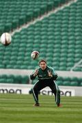 17 March 2006; Ronan O'Gara goes through his paces on the pitch at kicking practice. Ireland kicking practice, Twickenham, England. Picture credit: Gerry McManus / SPORTSFILE