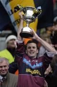 17 March 2006; Maurice Sheridan, Salthill / Knocknacarra, lifts the cup. AIB All-Ireland Club Senior Football Championship Final, St. Gall's v Salthill / Knocknacarra, Croke Park, Dublin. Picture credit: Pat Murphy / SPORTSFILE