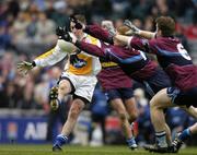 17 March 2006; Sean Burns, St. Gall's, in action against Brian Geraghty and Gordon Morley, right, Salthill / Knocknacarra. AIB All-Ireland Club Senior Football Championship Final, St. Gall's v Salthill / Knocknacarra, Croke Park, Dublin. Picture credit: Pat Murphy / SPORTSFILE