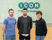 14 May 2014; GPA members in receipt of the ICON-GPA life Science Scholarship were today announced in the ICON offices in Sandyford, Dublin. The aim of the scholarships is to provide funding for inter-county players engaged in undergraduate and post-graduate life sciences courses.  Pictured is Dublin footballer Jack McCaffrey, left, Tyrone footballer Tiernan McCann, centre, and Clare hurler Shane O'Donnell. ICON, South County Business Park, Leopardstown, Co. Dublin. Picture credit: Ramsey Cardy / SPORTSFILE