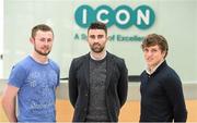 14 May 2014; GPA members in receipt of the ICON-GPA life Science Scholarship were today announced in the ICON offices in Sandyford, Dublin. The aim of the scholarships is to provide funding for inter-county players engaged in undergraduate and post-graduate life sciences courses.  Pictured is Dublin footballer Jack McCaffrey, left, Tyrone footballer Tiernan McCann, centre, and Clare hurler Shane O'Donnell. ICON, South County Business Park, Leopardstown, Co. Dublin. Picture credit: Ramsey Cardy / SPORTSFILE