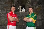 12 May 2014; At the launch of the 2014 Munster Senior Football Championship are Tom Clancy, Cork, left, and Kieran O'Leary, Kerry. King John’s Castle, Limerick. Picture credit: Diarmuid Greene / SPORTSFILE