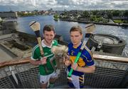 12 May 2014; At the launch of the 2014 Munster Senior Hurling Championship are Tipperary hurler Brendan Maher, left, and Limerick hurler Donal O'Grady. King John’s Castle, Limerick. Picture credit: Diarmuid Greene / SPORTSFILE