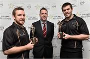 13 May 2014; The GAA/GPA All-Stars sponsored by Opel are delighted to announce Mark Lynch, Derry, and Richie Hogan, Kilkenny, as the Players of the Month for April in football and hurling respectively. Richie Hogan, left, Kilkenny, and Mark Lynch, Derry, were presented with their GAA / GPA Player of the Month Awards, for April, sponsored by Opel, by Dave Sheeran, Managing Director of Opel Ireland. Croke Park, Dublin. Picture credit: David Maher / SPORTSFILE
