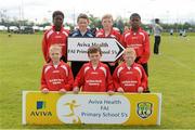 13 May 2014; Scoil Muire Banríon, Edenderry, Co. Offaly. Aviva Health FAI Primary School 5’s Leinster Finals, MDL Grounds, Navan, Co. Meath. Photo by Sportsfile
