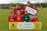 13 May 2014; Scoil Cholmcille, Durrow, Co. Laois. Aviva Health FAI Primary School 5’s Leinster Finals, MDL Grounds, Navan, Co. Meath. Photo by Sportsfile