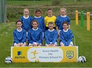 13 May 2014; Girls from Scoil Mhuire NS, Latton, Co. Monaghan. Aviva Health FAI Primary School 5’s Ulster Finals, Ballyare, Donegal League HQ, Letterkenny, Co. Donegal. Picture credit: Oliver McVeigh / SPORTSFILE
