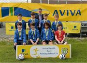 13 May 2014; Woodland NS, Letterkenny, Co. Donegal, with Damien Flaherty, Aviva, after finishing runners up in the Boy's section 1. Aviva Health FAI Primary School 5’s Ulster Finals, Ballyare, Donegal League HQ, Letterkenny, Co. Donegal. Picture credit: Oliver McVeigh / SPORTSFILE