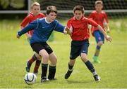 13 May 2014; Action from the Woodland NS, Letterkenny, Co. Donegal v Scoil Iosagain NS, Buncrana, Innisowen, Co. Donegal, game in the boys section. Aviva Health FAI Primary School 5’s Ulster Finals, Ballyare, Donegal League HQ, Letterkenny, Co. Donegal. Picture credit: Oliver McVeigh / SPORTSFILE