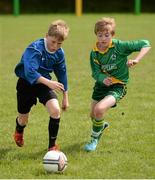 13 May 2014; Action from the St Joseph's NS, Carrickmacross, Co. Monaghan v Woodland NS, Letterkenny, Co. Donegal. game in the boys section. Aviva Health FAI Primary School 5’s Ulster Finals, Ballyare, Donegal League HQ, Letterkenny, Co. Donegal. Picture credit: Oliver McVeigh / SPORTSFILE