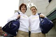 15 March 2006; Sue Ramsbottom, Laoise, left and Una Carroll, Galway, prior to their departure to Singapore for the O'Neills / TG4 Ladies All-Stars tour 2006. Croke Park, Dublin. Picture credit: David Maher / SPORTSFILE
