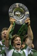 18 March 2006; Ireland captain Brian O'Driscoll lifts the Triple Crown trophy. RBS 6 Nations 2006, England v Ireland, Twickenham,  England. Picture credit: Brian Lawless / SPORTSFILE